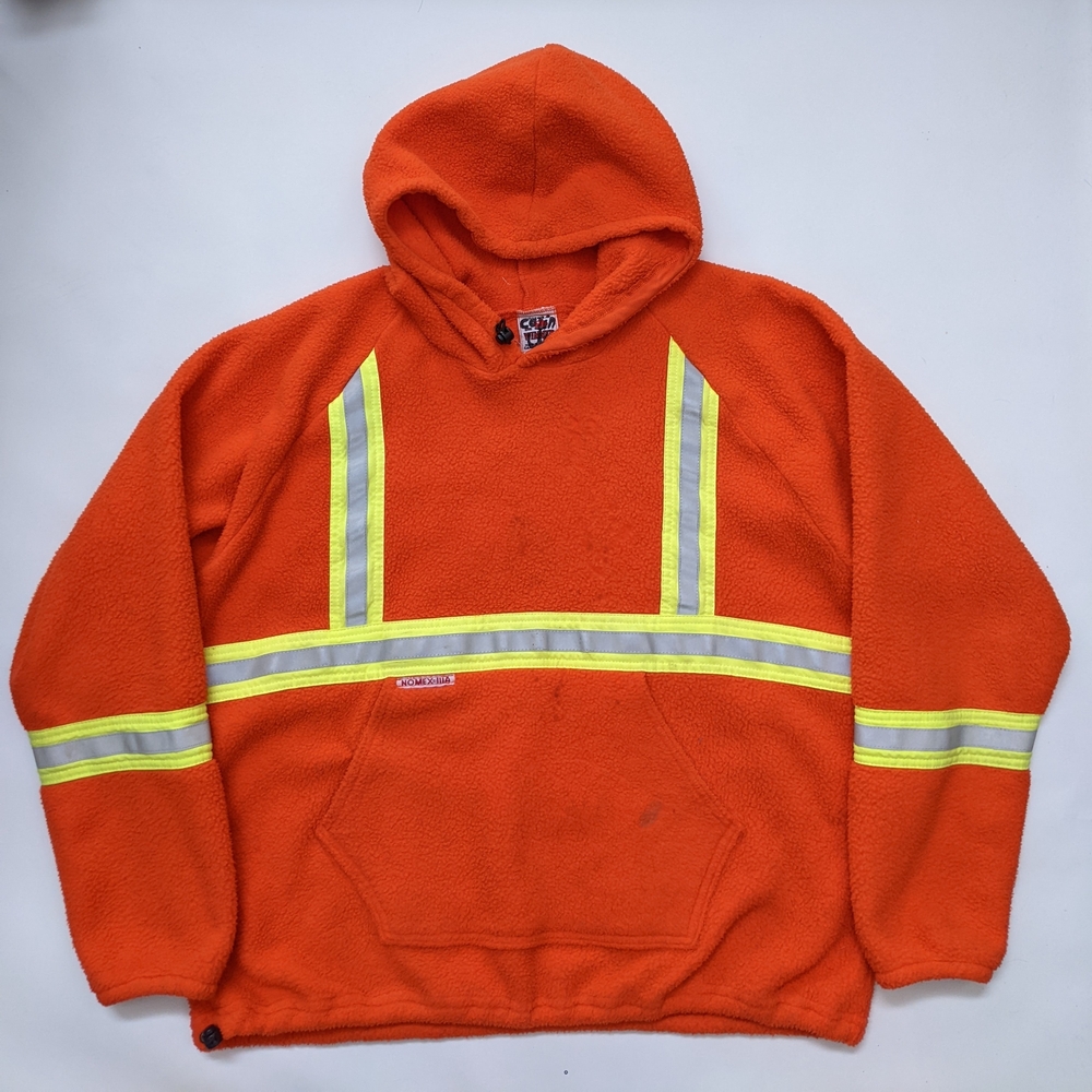 Winner Nomax FR Hi Vis Fleece Orange Sweater Hoodie, Men's Large